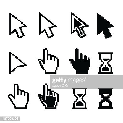 416x416 Pixel Cursors Icons Mouse Cursor Hand Pointer Hourglass