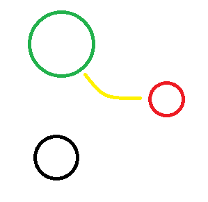 299x291 tikz draw simple shortened curved line between two coordinates