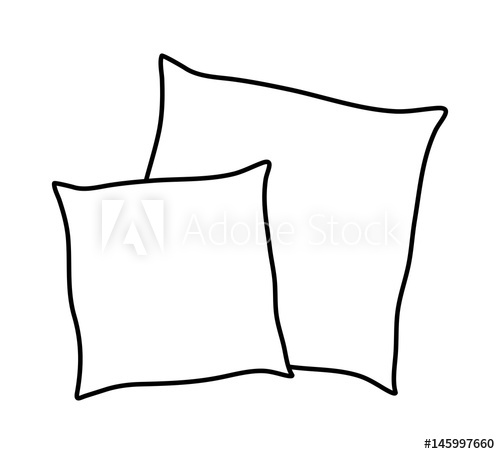 500x454 Cartoon Pillow Silhouette, Outline Vector Symbol Icon Design