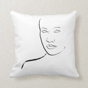 307x307 Black Line Drawing Cushions