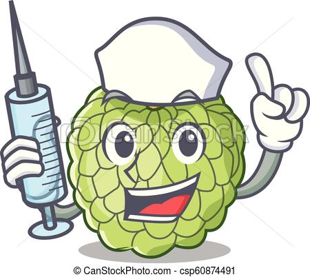 450x402 nurse character custard apple tropical fruit delicious vector