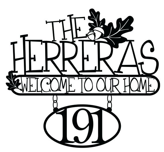 570x527 Custom House Plaque Custom House Address Metal Family Name Sign