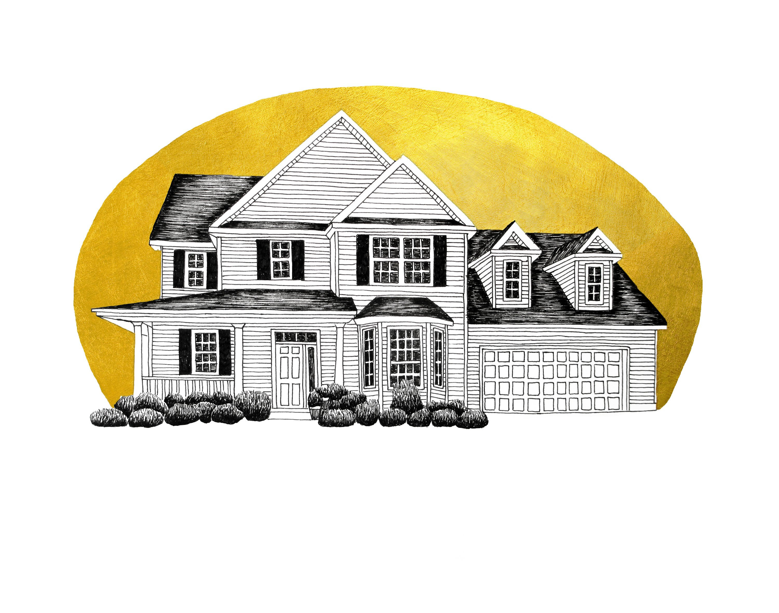 3000x2360 Custom House Portrait Etsy