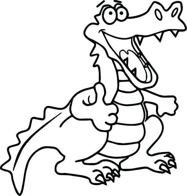 618x647 Elegant Cute Crocodile Coloring Pages