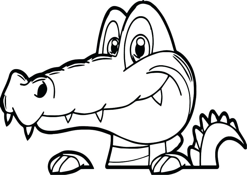 948x671 Crocodile Drawing Coloring For Free Download