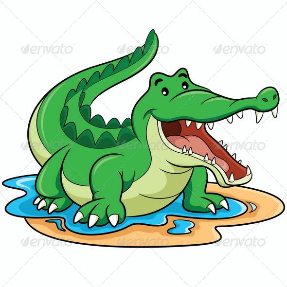 590x590 Illustration Of Cute Cartoon Crocodile Flyer Template Layout