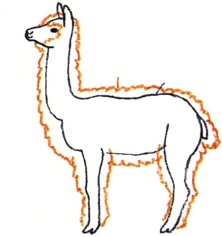 445x475 How To Draw An Alpaca Dans The Best Free Alpacas Drawing Images