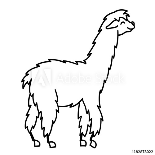 500x500 Vector Illustration Of Cute Character South America Lama