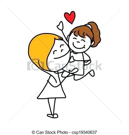 450x470 Drawing On Mothers Day Hand Drawing Cartoon Concept Happy Mothers