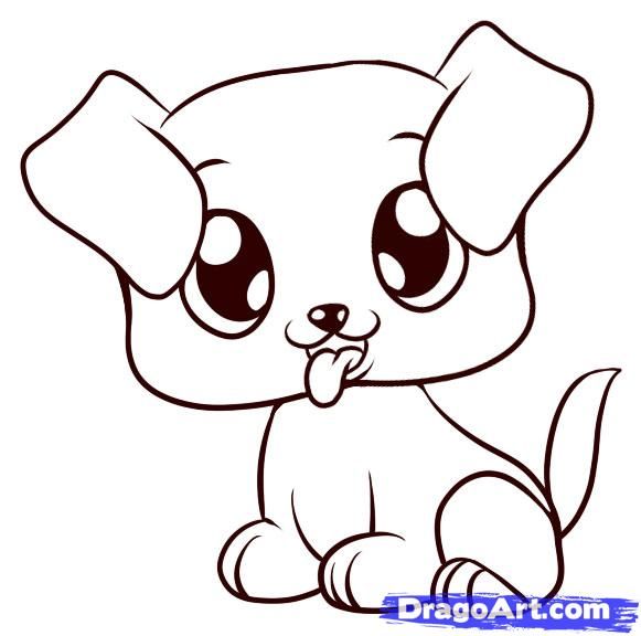 581x576 How To Draw A Puppy, Step