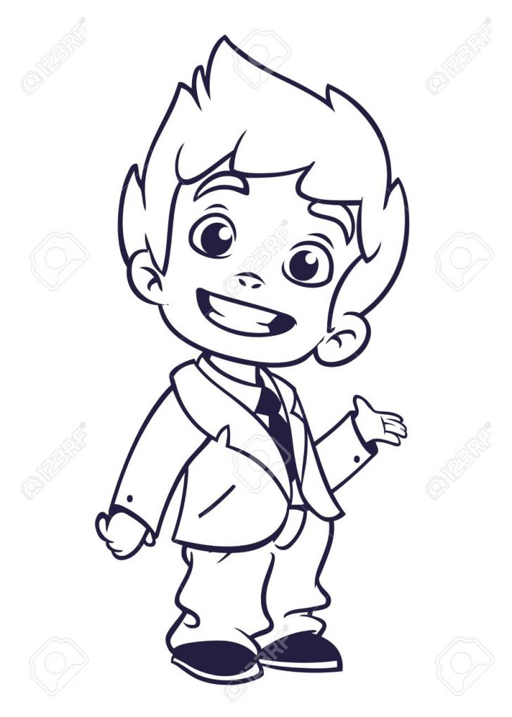 728x1020 Cartoon Boy Drawing Step