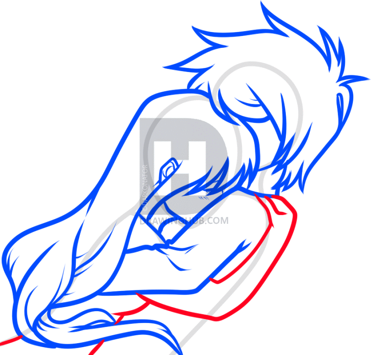 757x720 How To Draw An Anime Hug, Step