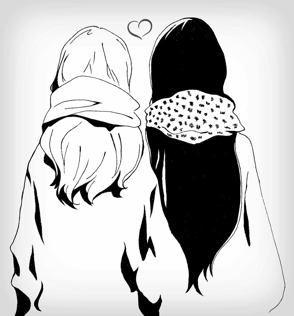 1024x1101 Lgbt Drawing Two Cute Girl For Free Download