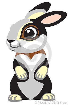 289x450 Cute Rabbit Bunny Isolated On White Cartoon Vector Illustration