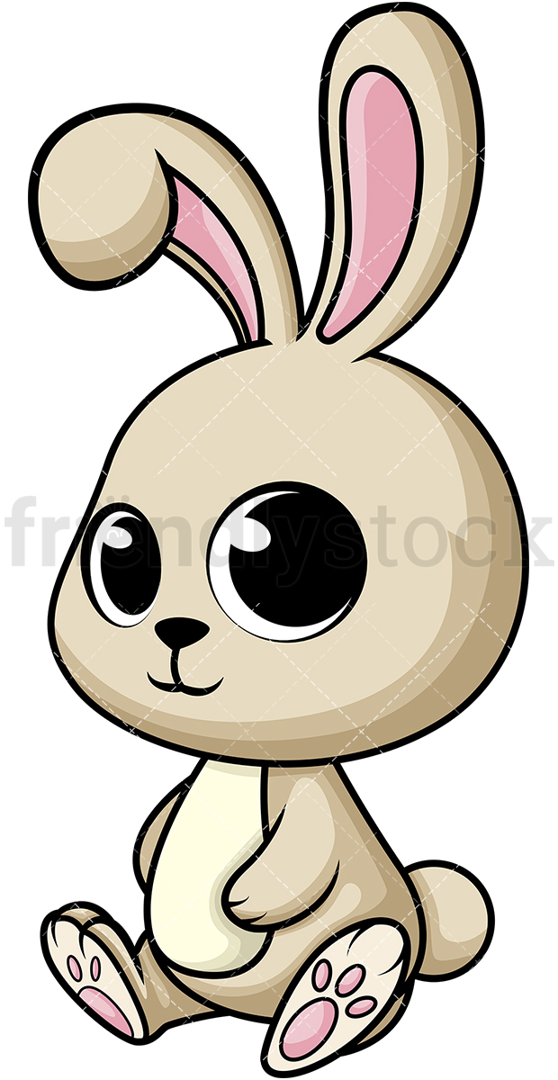 620x1200 Cute Baby Bunny Cartoon Vector Clipart