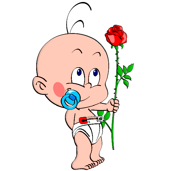600x600 Cute Baby With Flowers Cartoon Clip Art Images Are