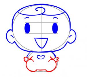 302x267 How To Draw A Cute Baby, Step