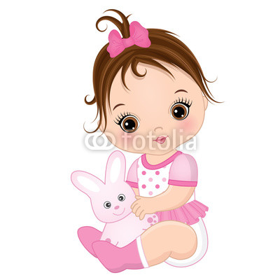 400x400 Vector Cute Baby Girl With Toy Bunny Buy Photos Ap Images