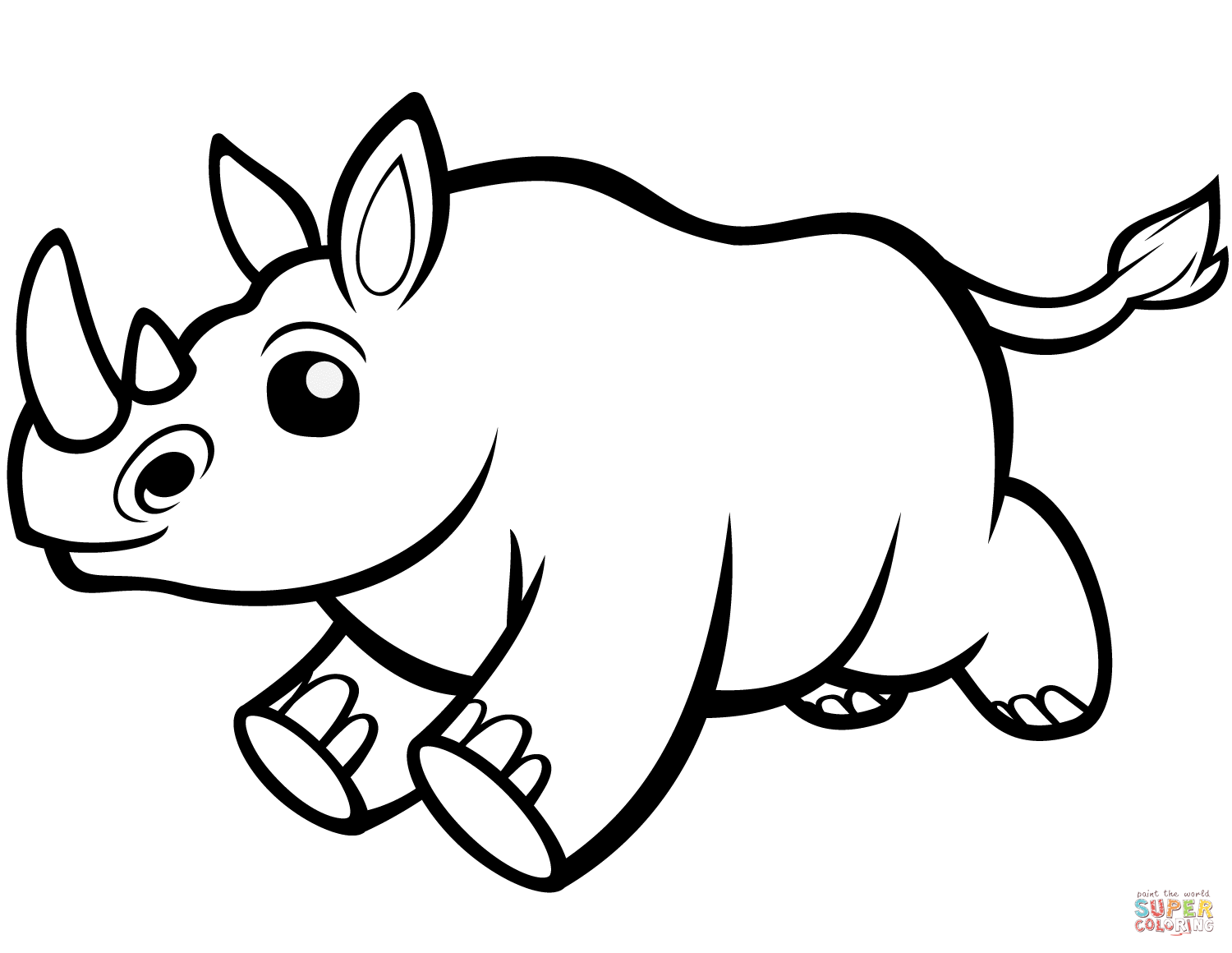 1500x1160 Rhino Drawing Cute Baby For Free Download