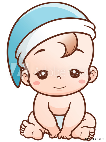 375x500 Vector Illustration Of Cartoon Cute Baby Sleepy