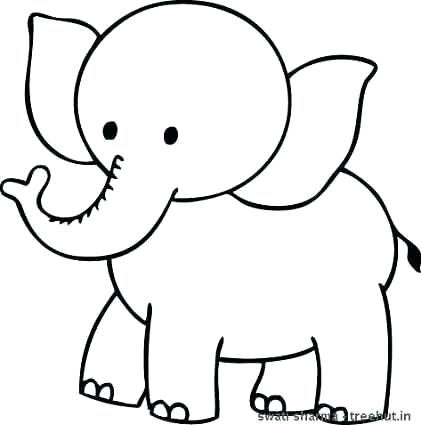 421x425 Cute Baby Elephant Coloring Pages Elephants Creative