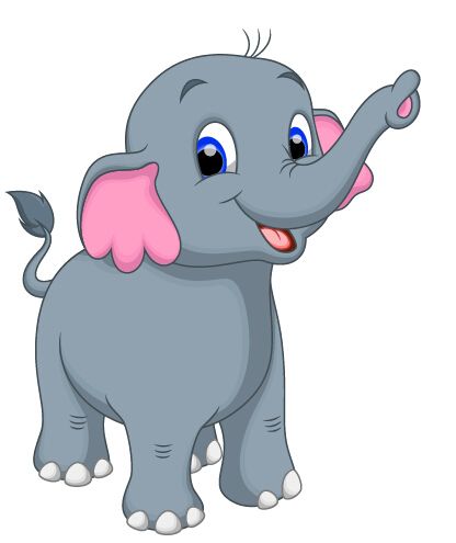 416x495 Lovely Cartoon Elephant Vector Material Jop Wood