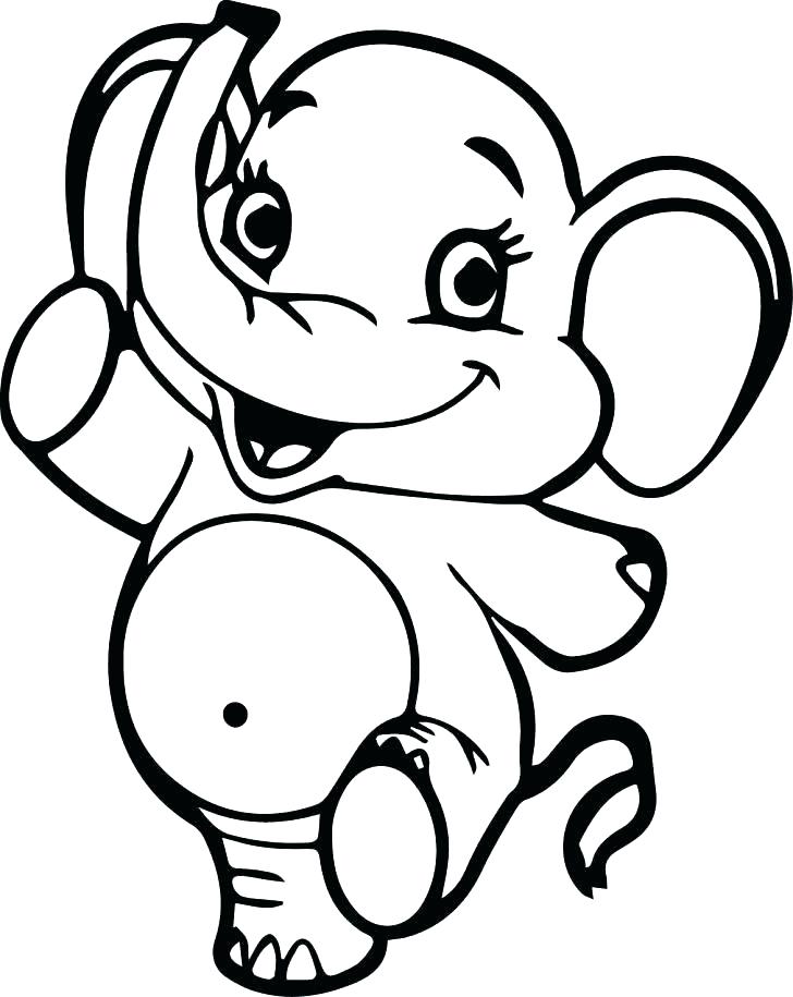 728x915 Coloring Pages Of Cute Baby Elephants
