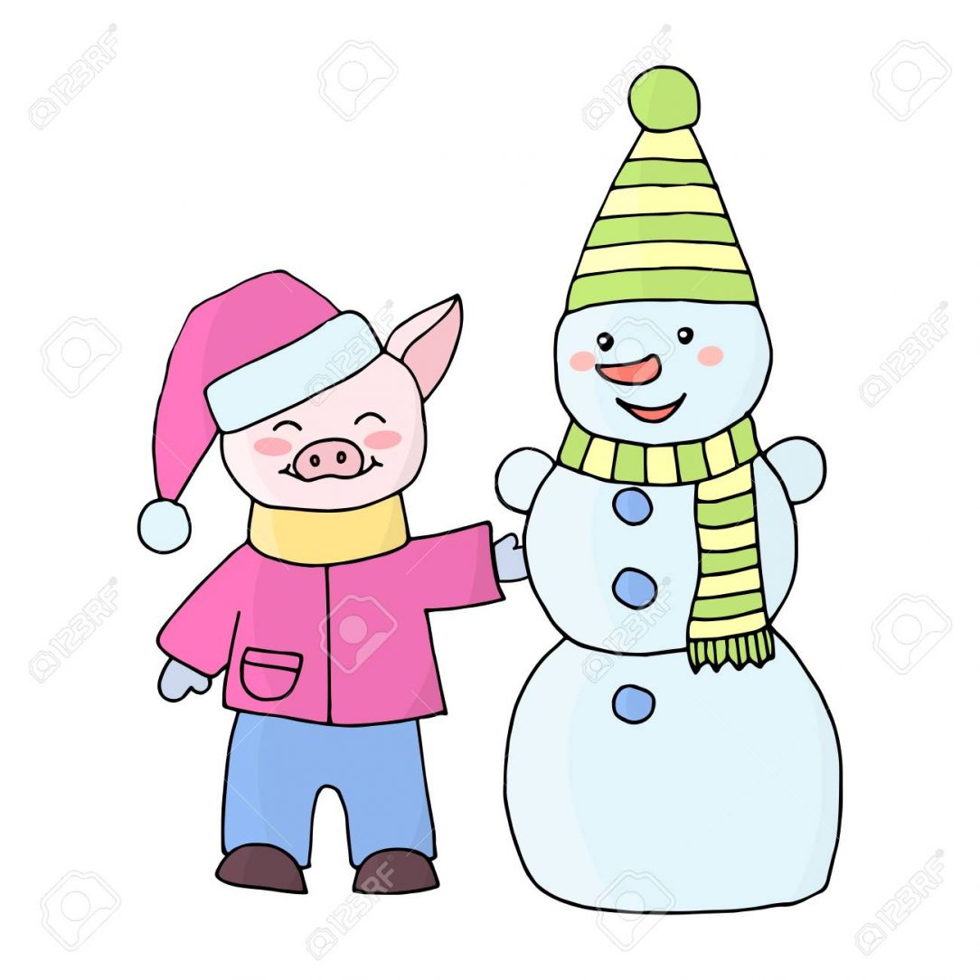 1084x1084 Cute Baby Pig Drawing Wallpaper Face Cartoon Flying Ice Cream