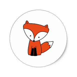 307x307 Cute Red Fox Drawing Stickers Zazzle Ca