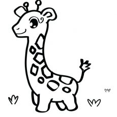 230x230 Pleasurable Cute Baby Giraffe Coloring Pages Drawings Free How