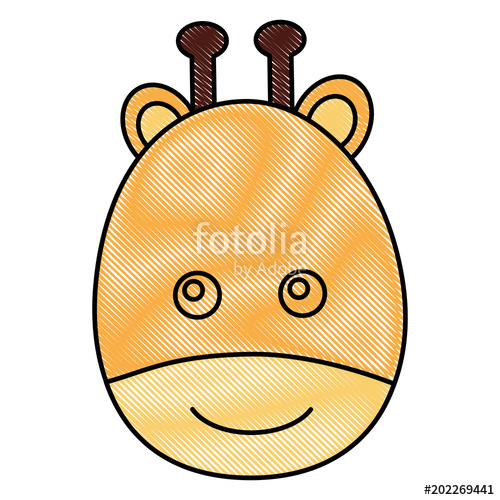 500x500 Cute Head Giraffe Animal Baby Vector Illustration Drawing Stock