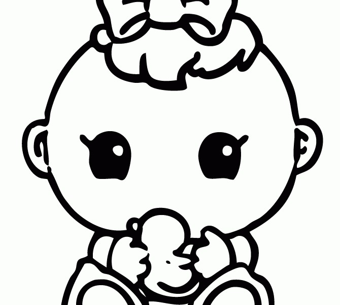 670x600 Cute Baby Coloring Pages Lovely Ba On Books With Download