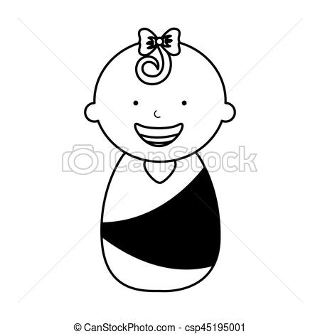 450x470 Cute Baby Girl Character Vector Illustration Design