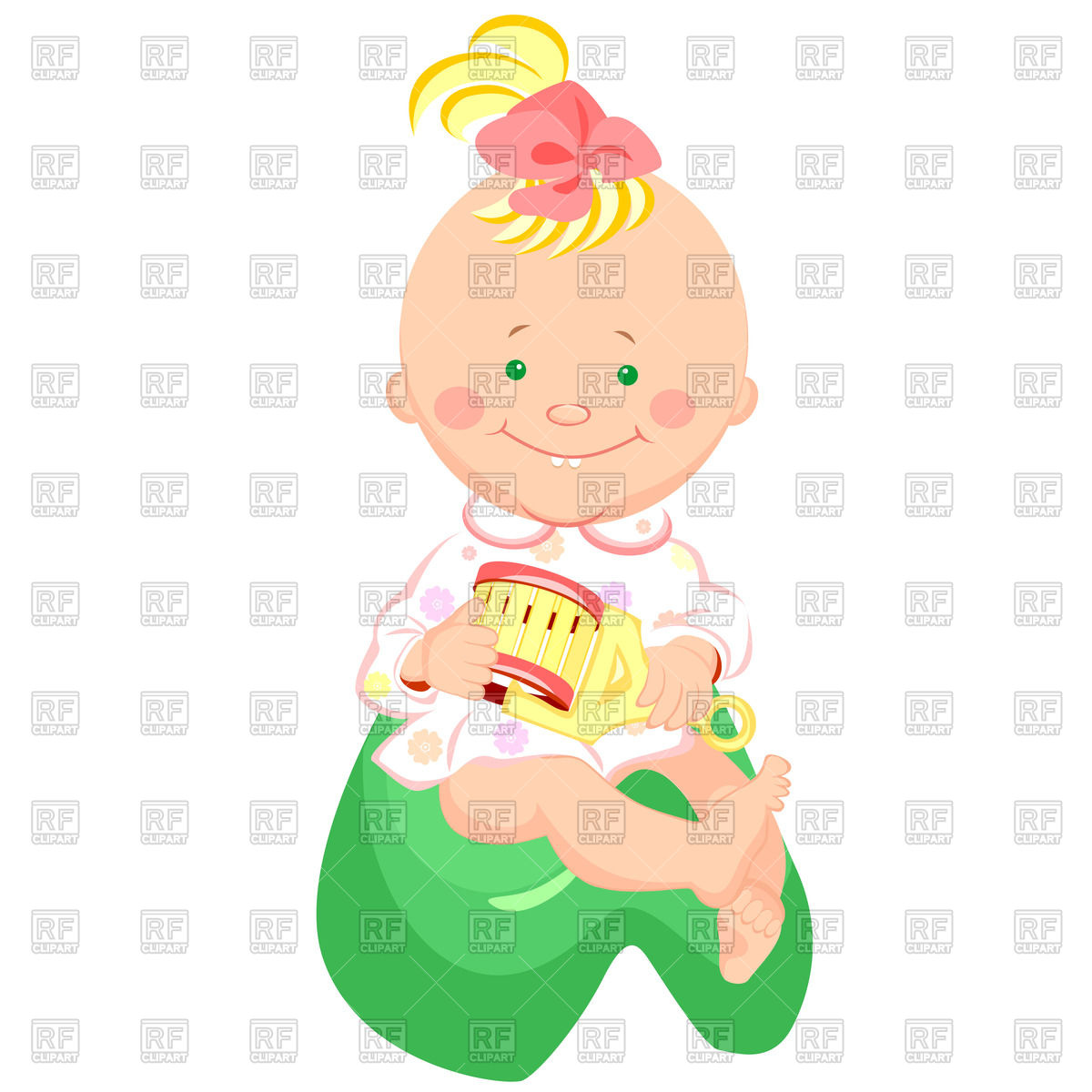 1200x1200 Cute Smiling Little Baby Girl With Rattle Sitting On The Potty