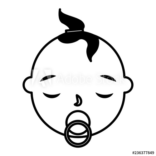 500x500 Cute Baby Girl Face With Pacifier