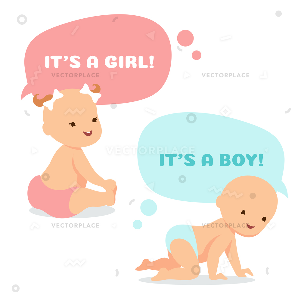 1000x1000 Cartoon Baby Thinking Bubbles Cute Newborn Vector Illustration