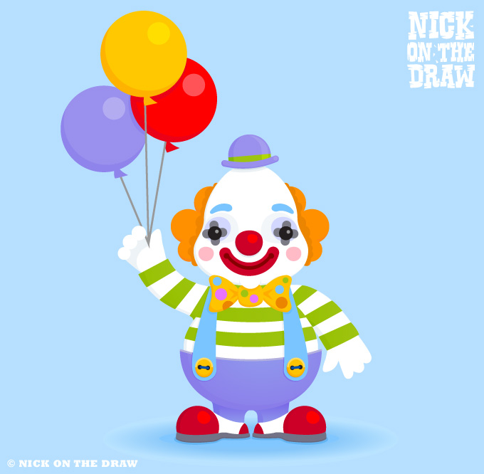 680x666 Drawn Clown Balloon Drawing