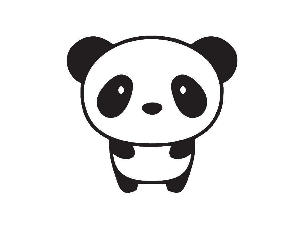1024x768 Cute Baby Panda Bear Drawing Baby Panda Custom Vinyl Decal Sticker