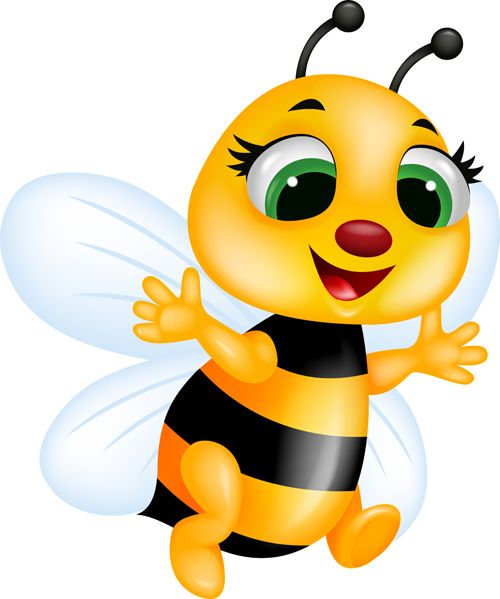 500x599 Cute Bee Cartoon Vector Illustration Bees Bee
