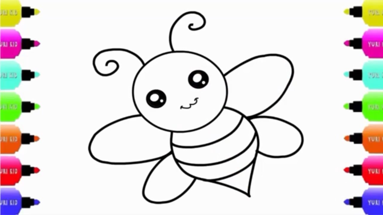 1280x720 Draw A Cute Honey Bee Easy Step