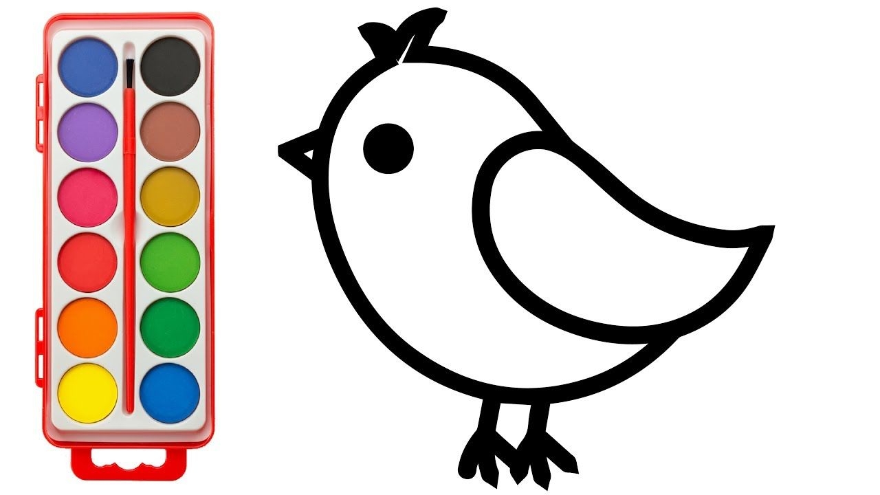 1280x720 How To Draw Cute Bird Kids Learning Color With Animals Coloring