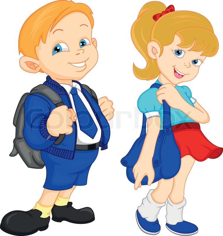 758x800 Cute School Boy And Girl Stock Vector Colourbox