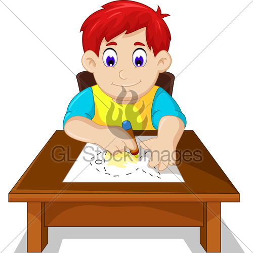 500x500 Cute Boy Child Cartoon Drawing Fish Gl Stock Images