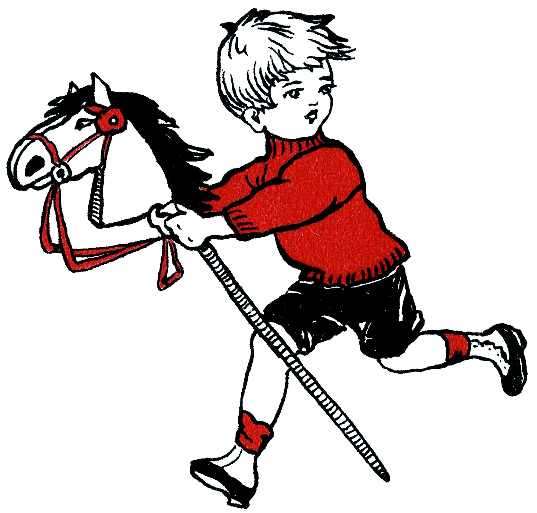 1800x1718 Cute Boy With Hobby Horse Drawing!