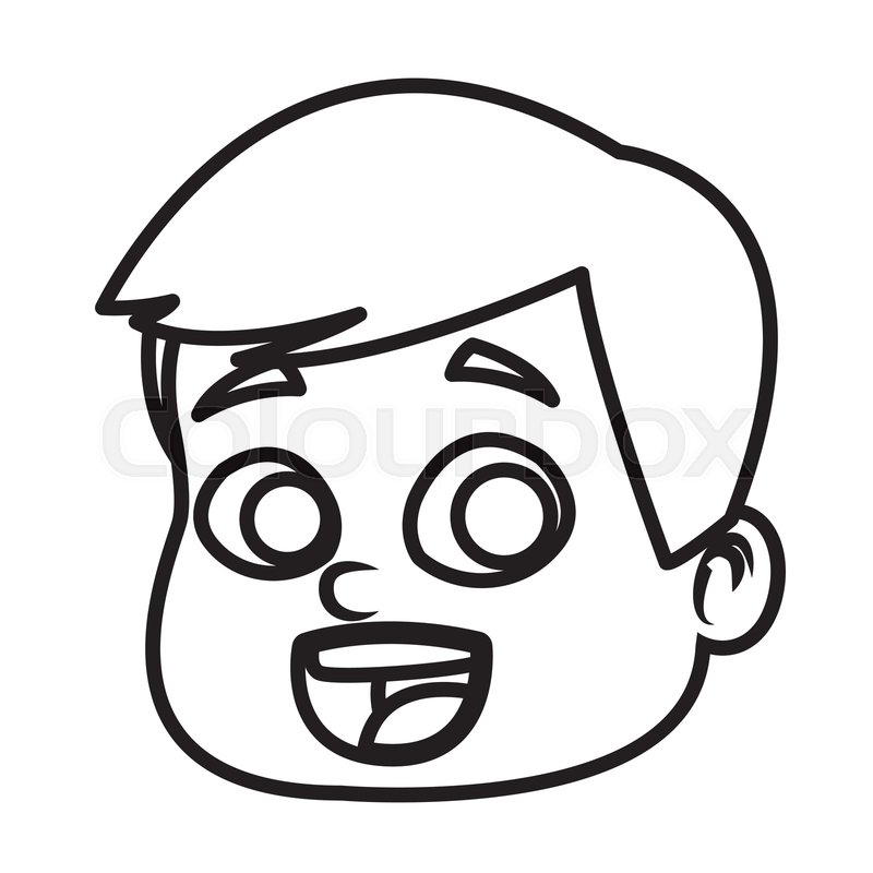 800x800 Cute Boy Face Cartoon Icon Vector Stock Vector Colourbox