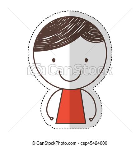 450x470 Cute Little Boy Drawing Character Vector Illustration Design
