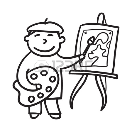 450x450 Drawing Clipart Cute Kid Painting