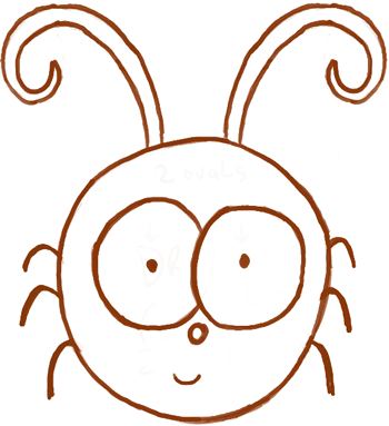 350x383 How To Draw A Cute Cartoon Bug For Kids