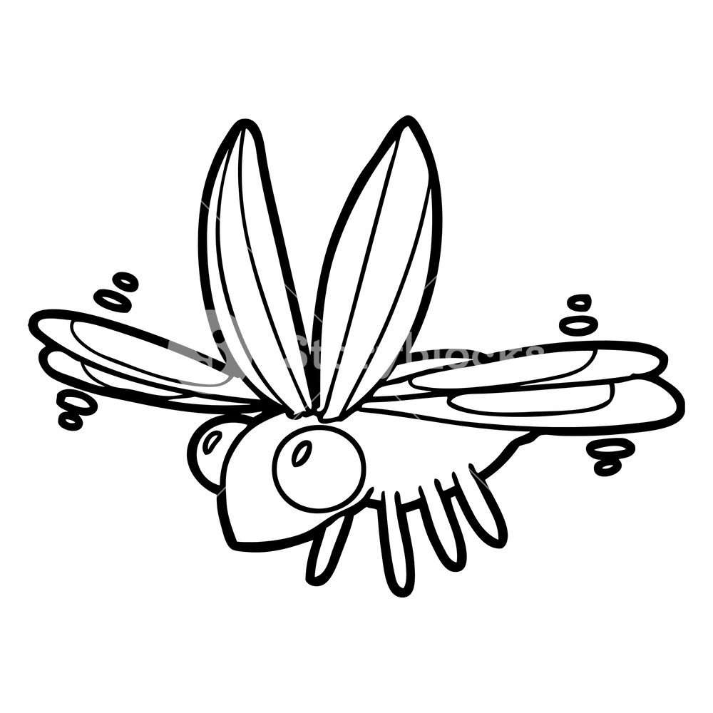 1000x1000 Cute Cartoon Bug Flying Royalty Free Stock Image