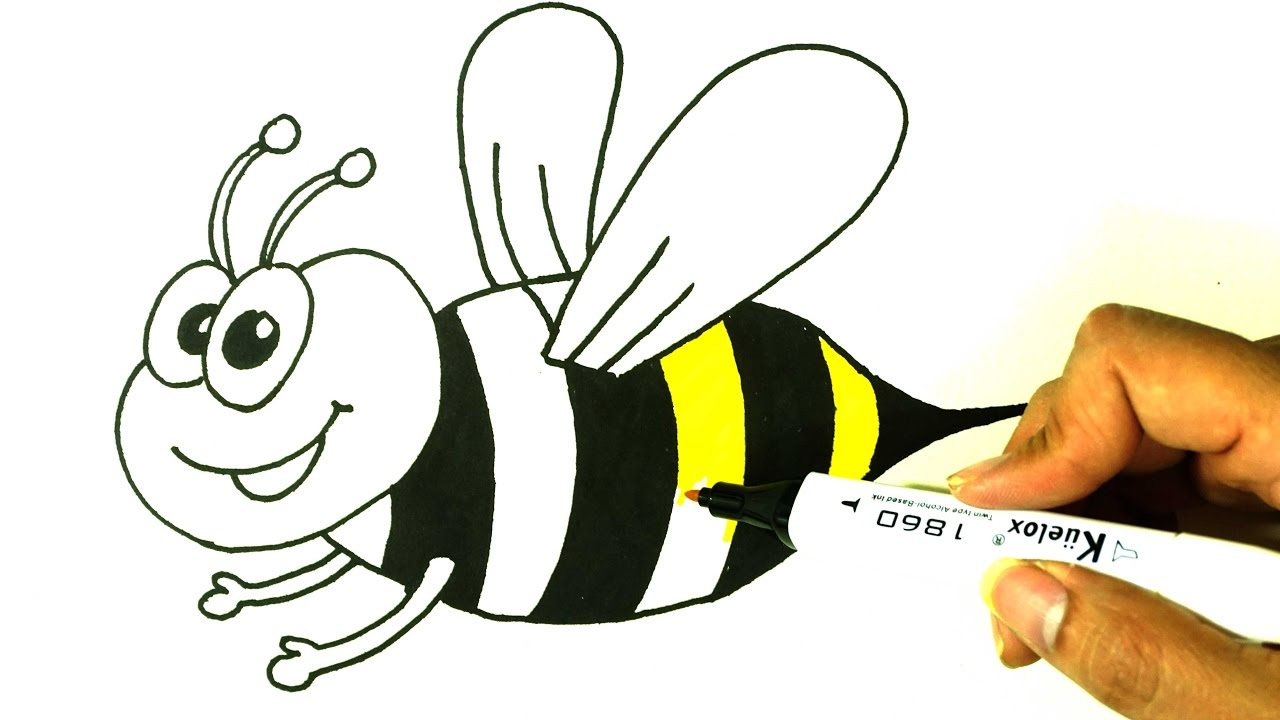 1280x720 Drawing Easy And Beautiful Bee Picture Bumble Outline Beehive